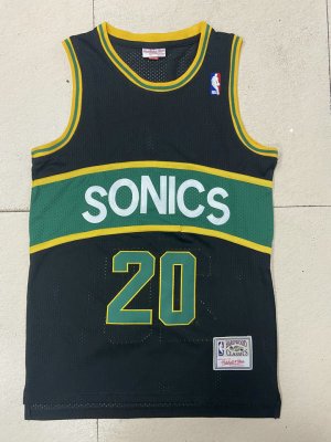 NBA 20 Payton SuperSonics Maillot Hardwood Classic noir